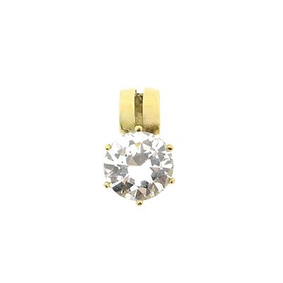 Image 1 of Gold subtle pendant with large zirconia