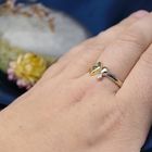 Image 6 of Two-tone gold solitaire ring with diamond; 0.005 ct.