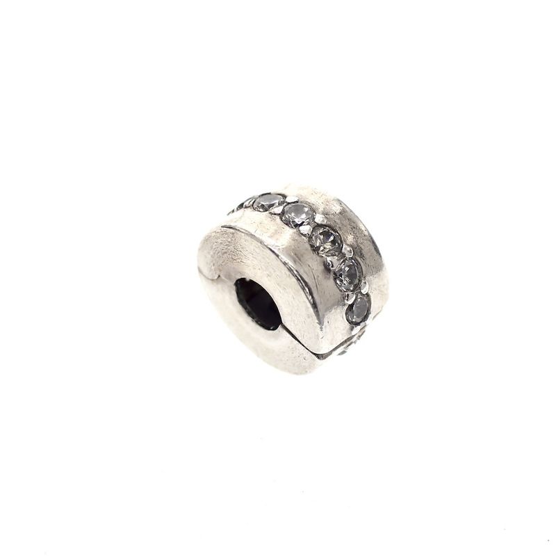 Image 1 of Pandora clip charm; Clear Sparkling Row