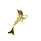 Image 4 of Two-tone gold dolphin pendant with 0.01 ct diamond.