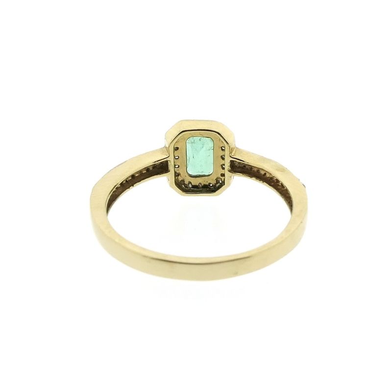 Image 4 of Gold ring with emerald and diamond | 0.32 ct.