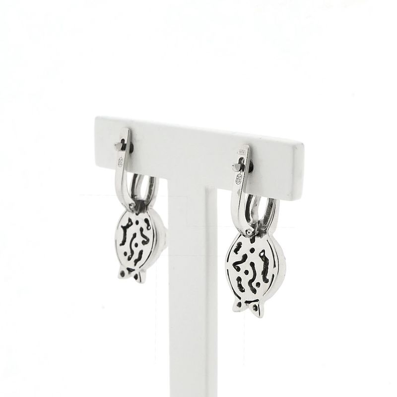 Image 3 of White gold earrings with diamonds; 0.59 ct.