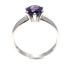 Image 3 of Silver solitaire ring with purple zirconia