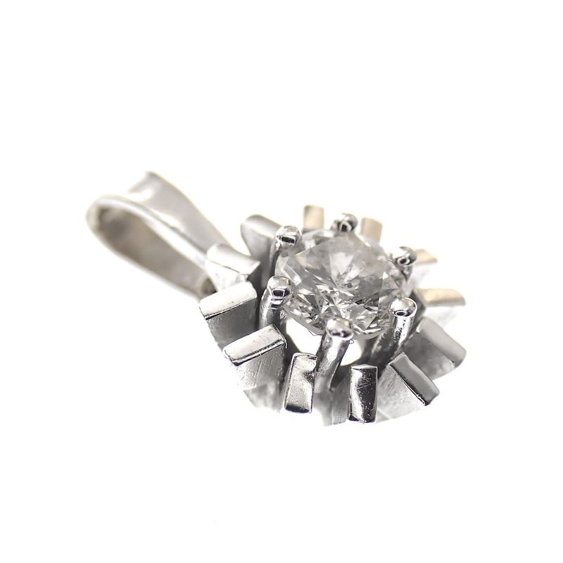 Image 2 of White gold solitaire pendant with 0.31 ct diamond.
