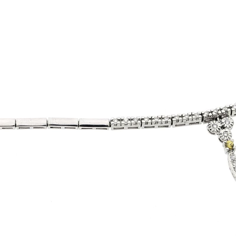 Image 8 of White gold necklace with yellow sapphire and diamonds; Approx. 2.00 ct.