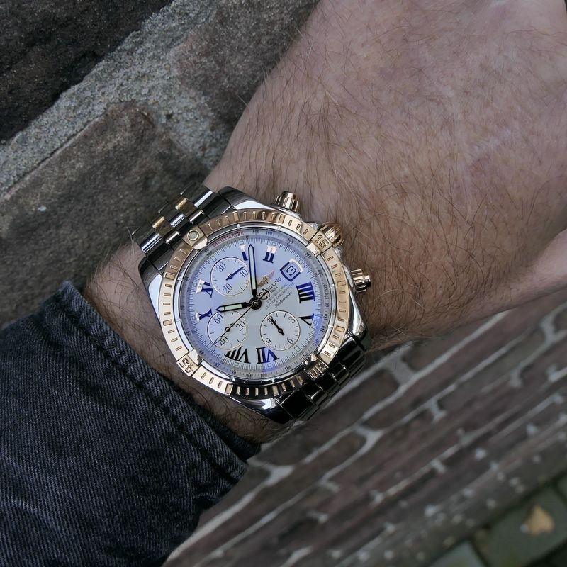 Image 11 of Breitling Chronomat Evolution C13356; Automatic rose gold/steel men's chronograph watch
