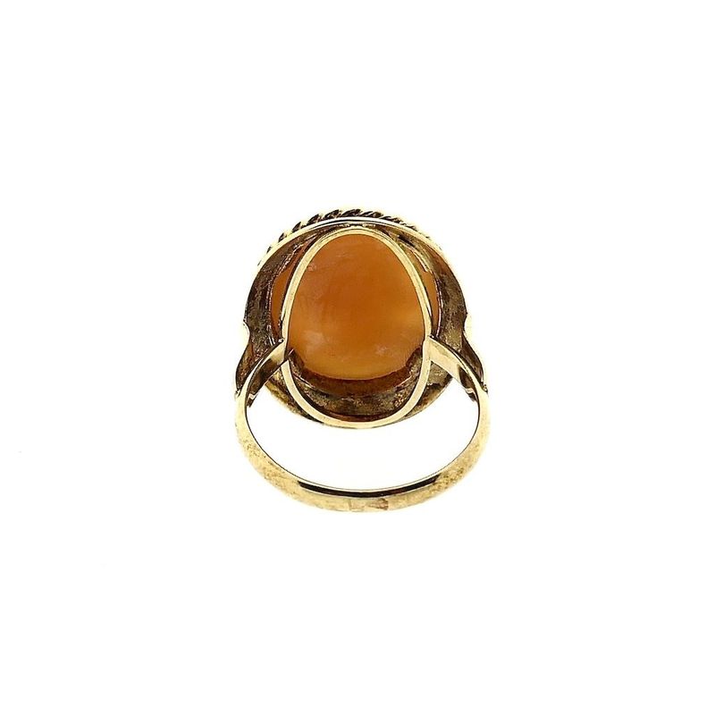 Afbeelding 4 van Gouden ring met uitgesneden portret van camee