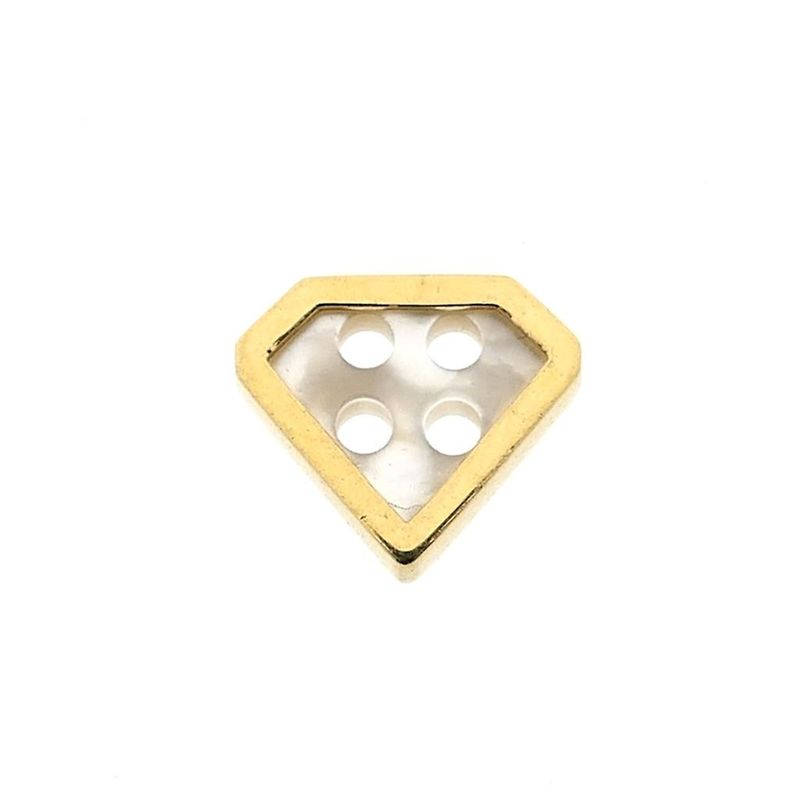 Image 1 of Gold button with mother of pearl