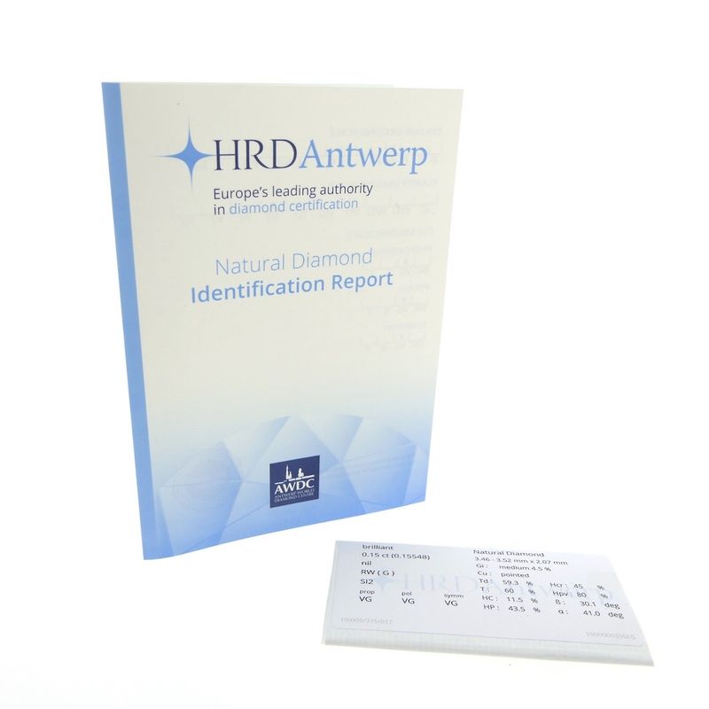 Image 2 of 0.15 ct. Brilliant cut diamond G/SI2 + HRD Certificate - Natural diamond