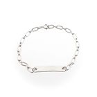 Image 1 of Silver anchor bracelet with engraving plate | 18 cm