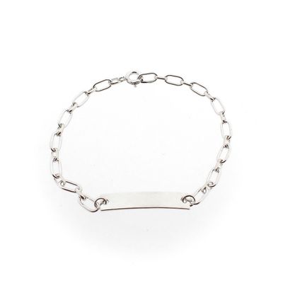 Silver anchor bracelet with engraving plate | 18 cm Image 1 of Silver anchor bracelet with engraving plate | 18 cm