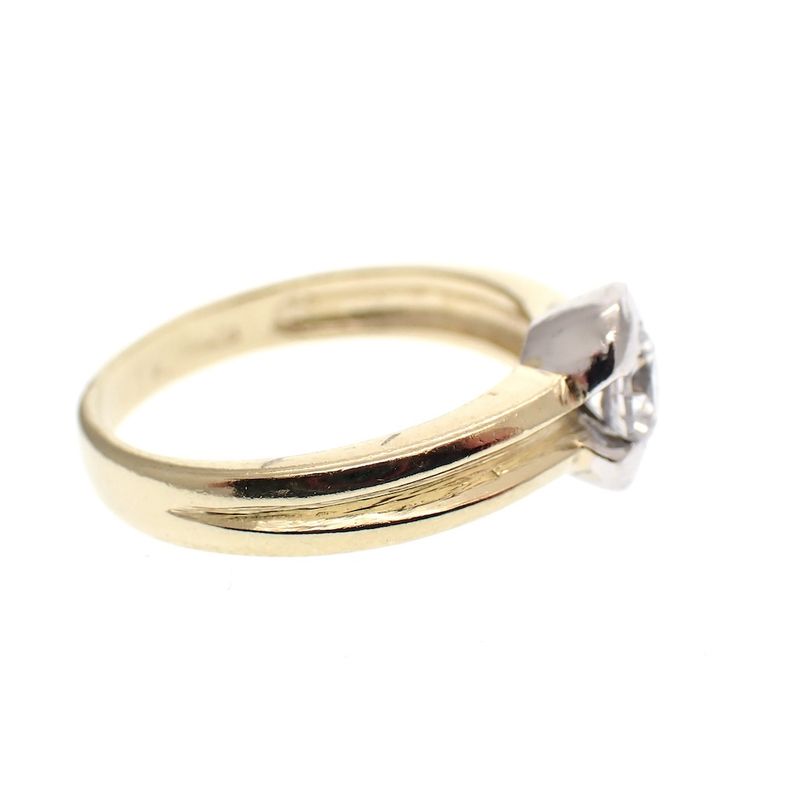 Image 5 of Two-tone gold solitaire ring with zirconia