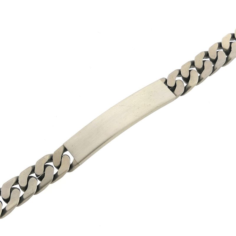 Image 7 of Silver robust gourmet link bracelet with engraving plate