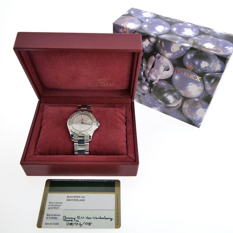 Image 10 of Rolex Yachtmaster 168622; Unisex watch with platinum bezel/dial