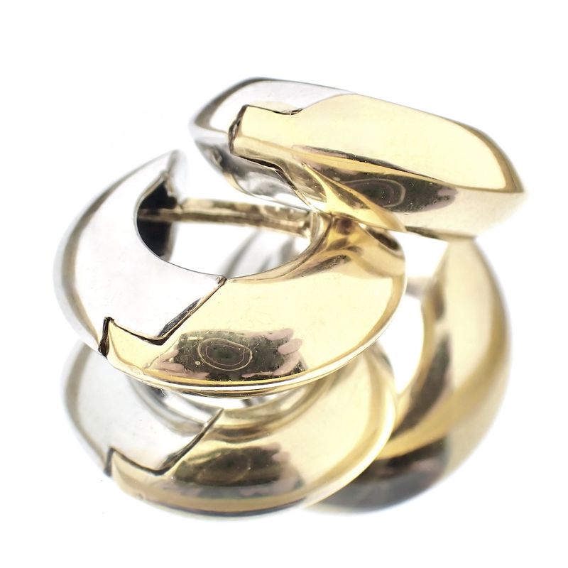 Image 4 of 18-karat two-tone gold earrings; RIZIT | Ø 15 mm
