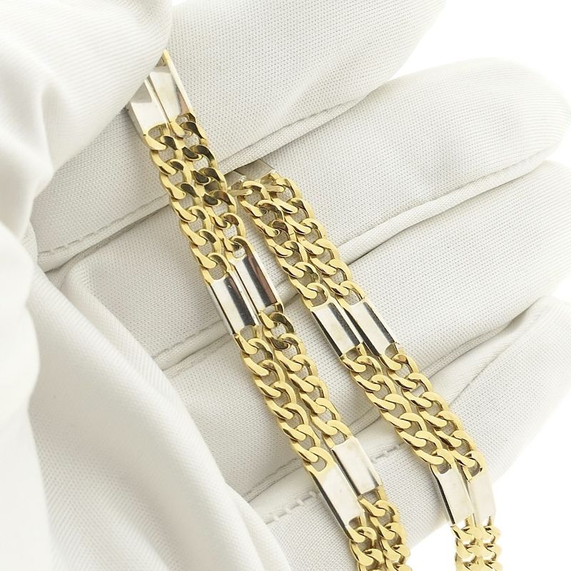 Image 5 of Two-tone gold Figaro/gourmet link chain