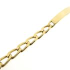 Image 10 of Exclusive gold flat gourmet link bracelet with engraving plate; BREV | 21.5 cm