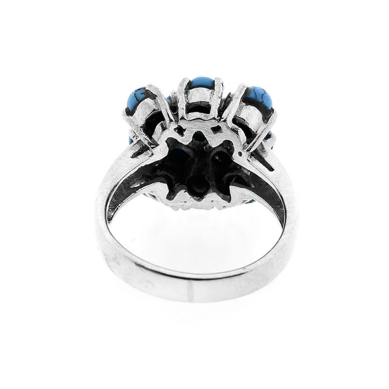 Image 6 of Silver ring with turquoise.