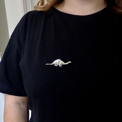 Image 2 of Silver dinosaur brooch