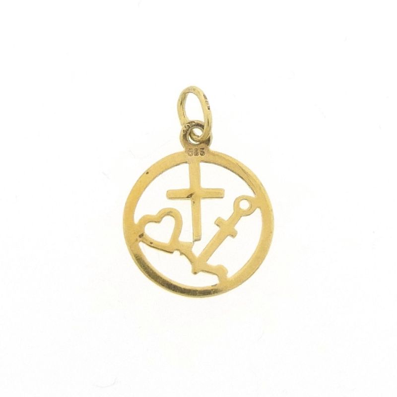 Image 5 of Gold pendant; Faith, hope, and love
