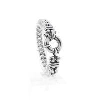 Robust silver gourmet link bracelet