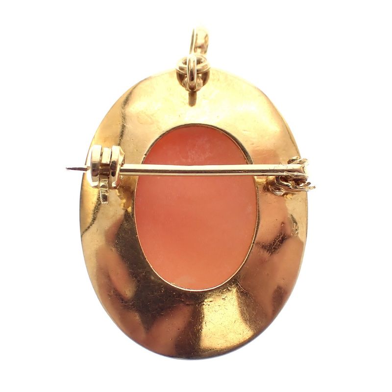 Image 5 of Vintage 18 carat gold brooch/pendant with cameo.