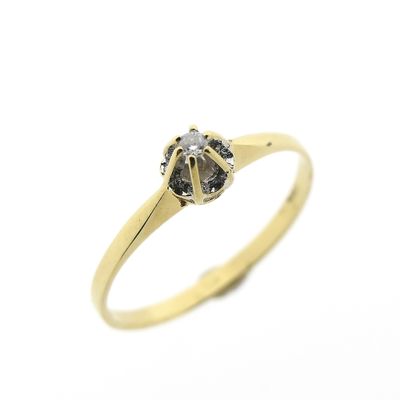 Image 1 of Gold solitaire ring with diamond | 0.03 ct.