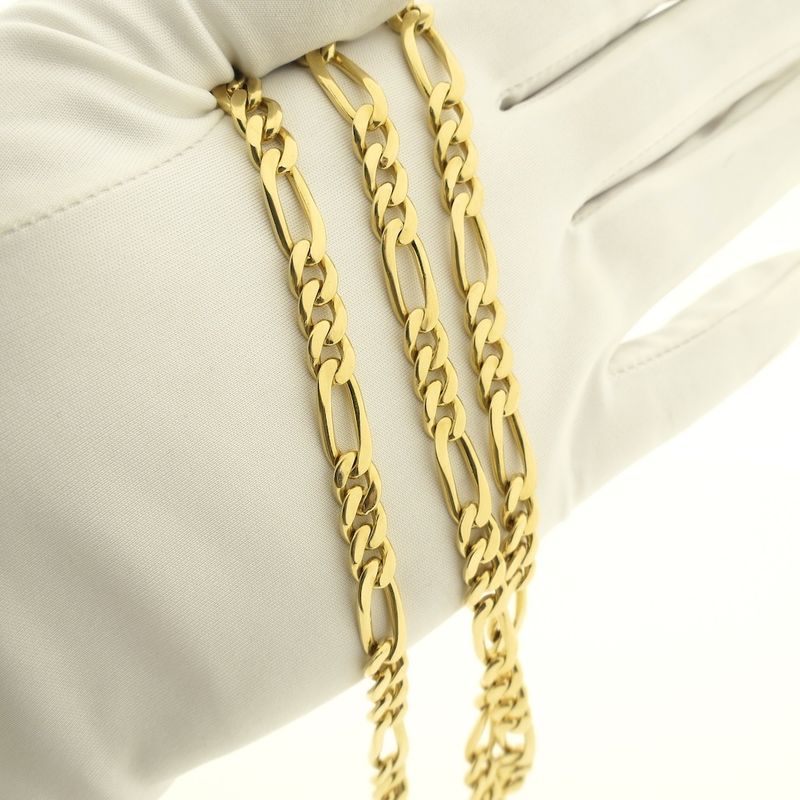 Image 10 of Long gold Figaro link chain