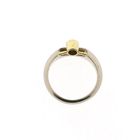 Image 5 of Bicolor Gold Solitaire Ring with Diamond; 14K; Size 17.5