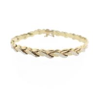 Two-tone gold fantasy link bracelet | 20 cm