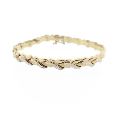 Image 1 of Two-tone gold fantasy link bracelet | 20 cm