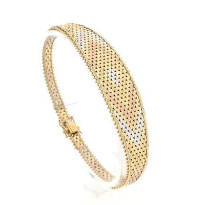Vintage Tricolor Gold Panther Link Bracelet Image 1 of Vintage Tricolor Gold Panther Link Bracelet