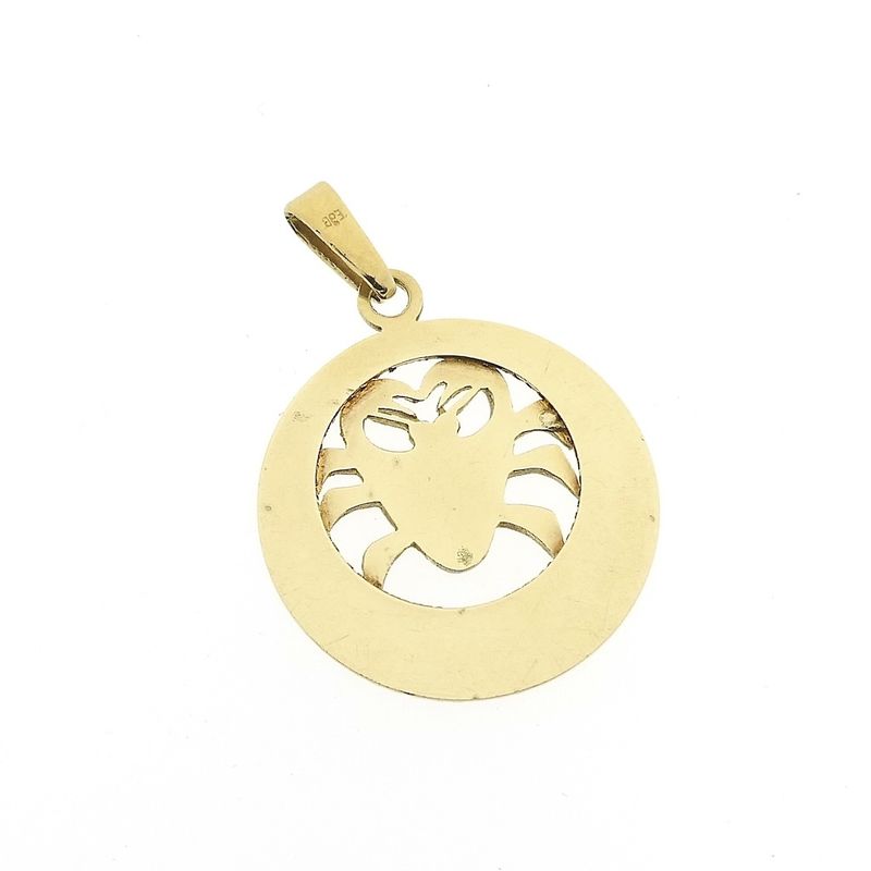 Image 6 of Gold zodiac sign pendant; Cancer