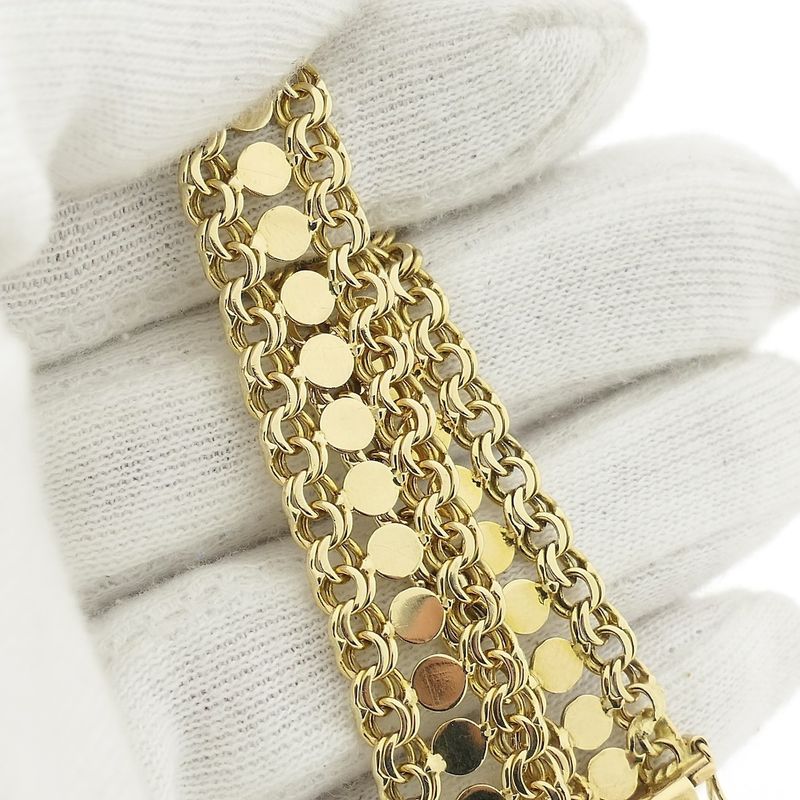 Image 6 of Gold gallery wire link bracelet.