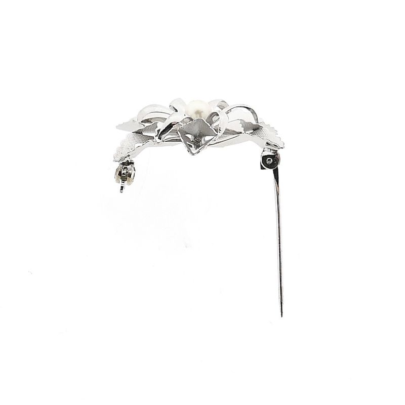 Image 5 of 8 Karat Flower Brooch with Cultured Pearl