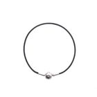 Image 3 of Pandora Essence bracelet; Silver; Black thong | 20 cm