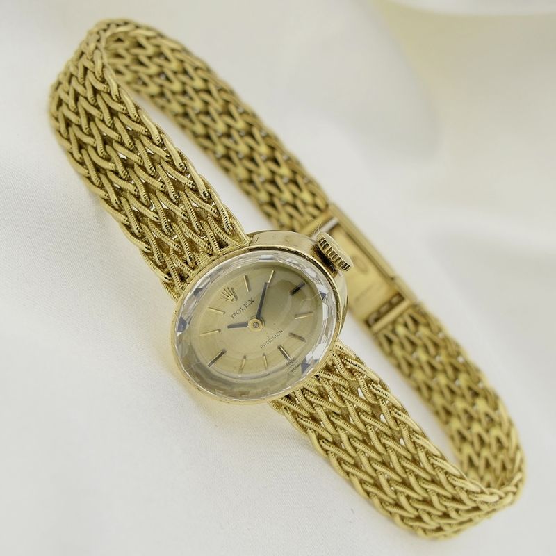 Image 11 of Rolex Precision; 18k gold ladies watch