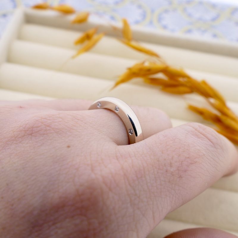 Image 4 of White gold ring with diamonds; 0.08 ct.