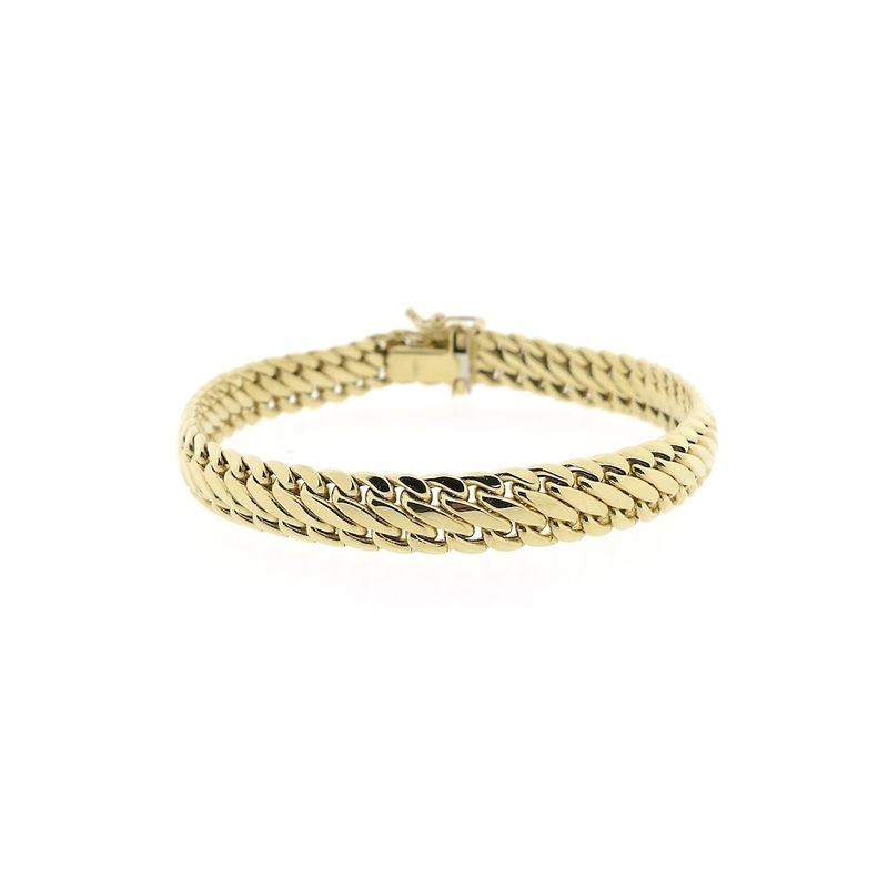 Image 3 of Gold French gourmet link bracelet | 19 cm