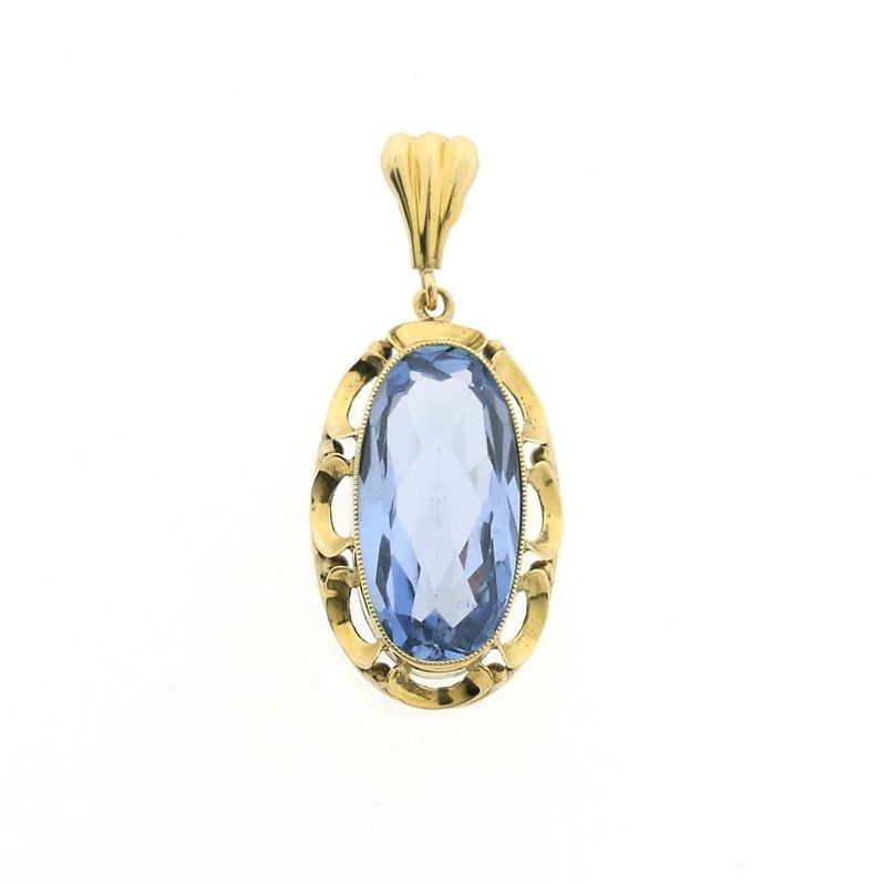 Image 1 of Gold pendant with Aquamarine