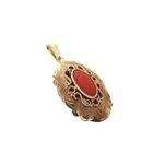 Image 2 of Vintage gold pendant with red coral