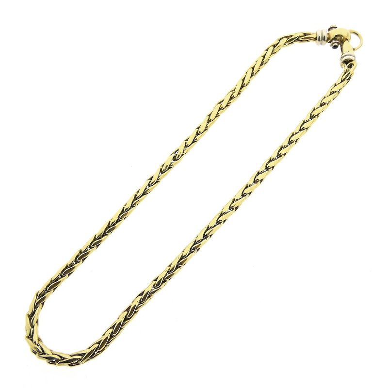 Image 11 of Gold foxtail link necklace with ruby ​​and onyx