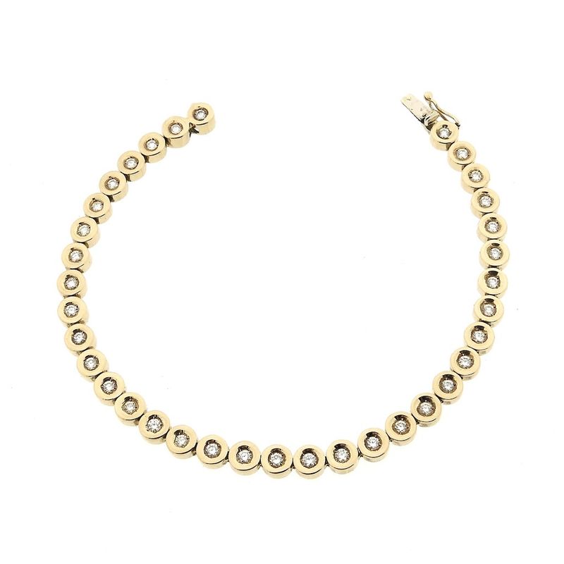 Image 10 of Gold tennis bracelet with 0.82 ct. diamond | 20 cm