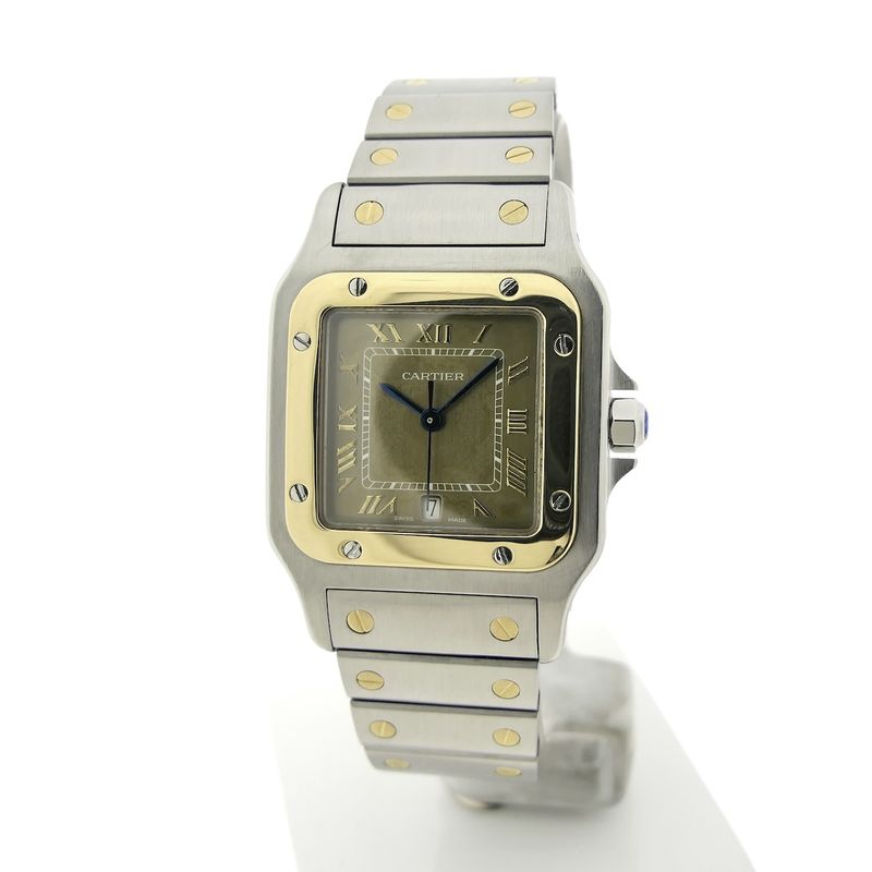 Image 19 of Cartier Santos Galbee 1566; Gold/steel unisex watch