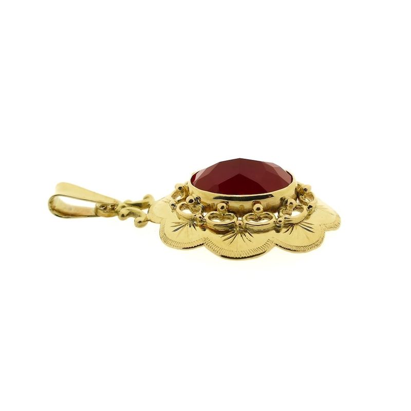 Image 6 of Gold pendant with carnelian | Vintage