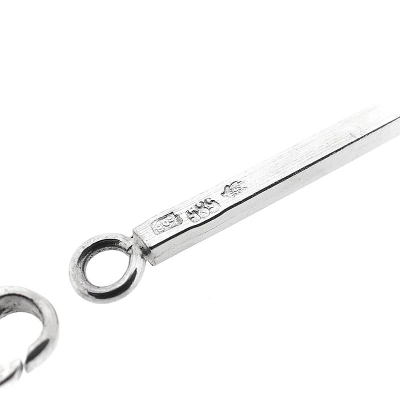 Afbeelding 6 van Witgouden staafjes schakelketting | 46 cm