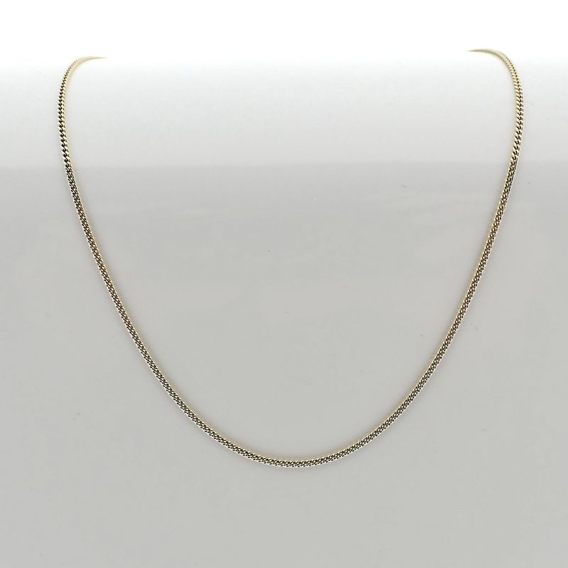 Image 4 of Gold thin gourmet link necklace | 42 cm