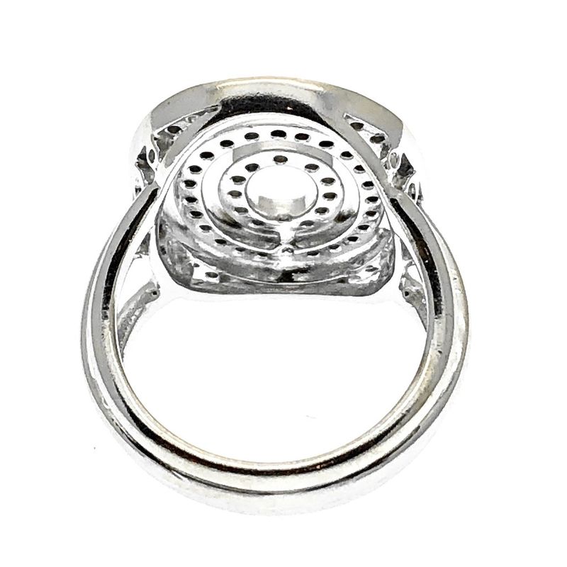 Image 3 of 18 K. White gold ring with white & black diamonds 0.72 ct.
