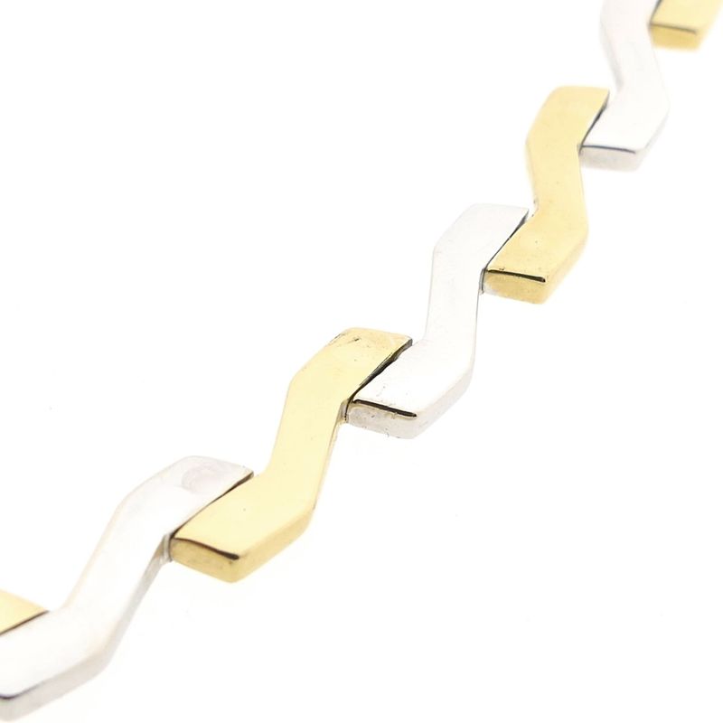 Image 7 of Bicolor Gold Fantasy Link Necklace