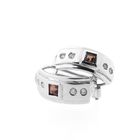 Image 3 of White gold stud earrings with zirconia diamonds 0.08 ct.